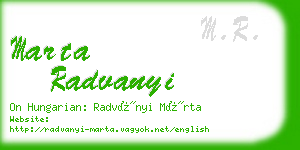 marta radvanyi business card